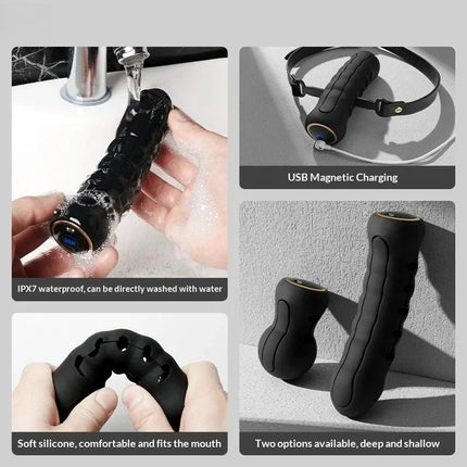 26New Electric Shock Ball Gag Remote-Controlled Dildo 10 Vibration Modes Adjustable BDSM Restraints Soft Silicone Adult Sex Toys