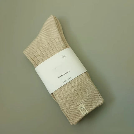 UG Cashmere Autumn Winter Thick High Tube Socks Breathable Moisture Wicking Warm Cotton Couple Socks Double Needle Casual Socks