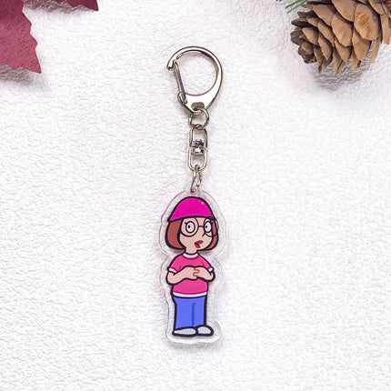 1/23Pcs Disney Family Guy Car Keychain Accessories Acrylic Cute Charms Pendant For Bag Funny Key Holder Backpack Decoration Gift