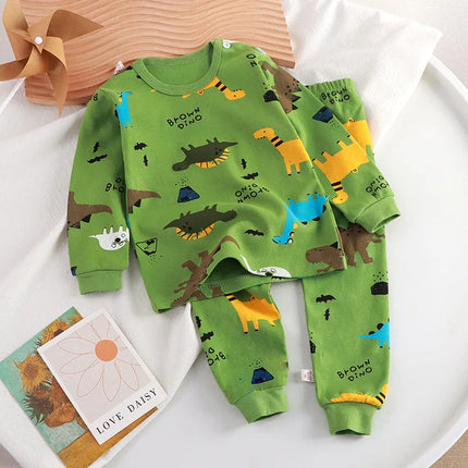 Multi Color Cute Cartoon Bear Print Toddler Baby Suits Tops Hoodie and Pants Comfortable Baby Sets for 1-8Y Kids Clothing Sets
