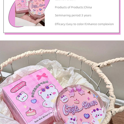 Gege Bear Clear  Air Cushion Cream, Natural, Hydrating, Long-Lasting, Coverage for Dry and Oily Skin Types to Even Skin Tone