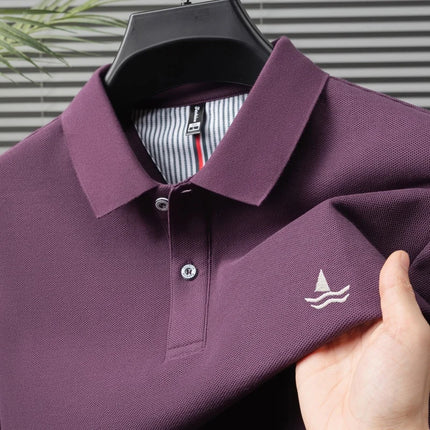 Luxury brand 100% cotton short sleeve polo shirt men's fashion sailboat embroidered T-shirt summer comfort breathable casual top