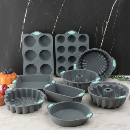 Silicone Bread Muffin Mold Heat Resistant Oven Pan Non-Stick Kitchen Bakeware Cake Pan Set 3D Cake Mold Pastry Baking Loaf Tool