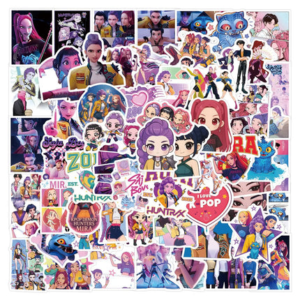 55/110pcs K-Pop Anime Cartoon Stickers Set Waterproof DIY Decals for Laptop Car Bike Graffiti Decoration Movie Animation Fan Art