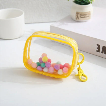 Portable Transparent PVC Mystery Box Keychain Square Zipper Storage Pouch Bag Pendant Anti Dust Waterproof Plush Dolls Toy Bag