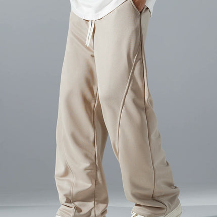 Men's Straight Sweatpants Wide Leg Track Pants Sports Baggy Pants Breathable Outdoor Jogging Pants Fashion Streetwear Trousers