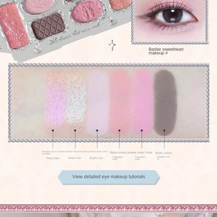Flower Knows black Swan Ballet Eyeshadow Palette Matte Fine Shimmer Pearl Face Palette 6 Colour Glitter Eye Shadow