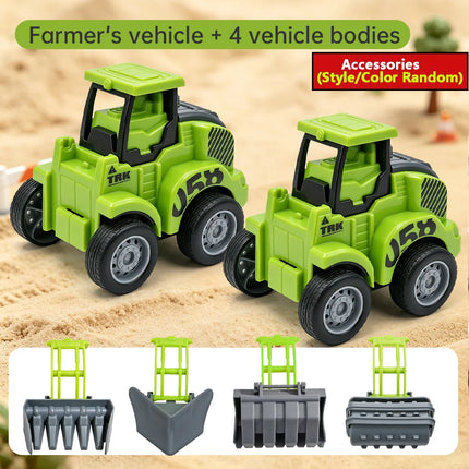 Engineering Truck Model Sliding Car Farm Vehicle Excavator Tractor Toy Car Construction Model Pull Back Vehicle Boy Gift Car