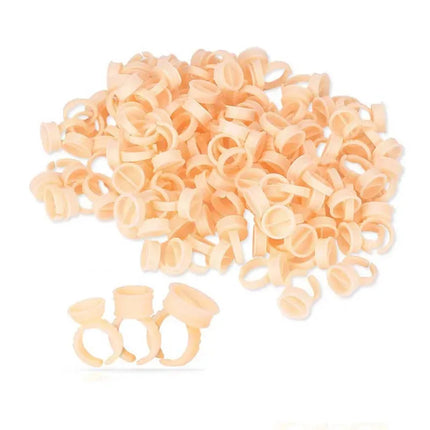 100pc Disposable Permanent Makeup Pigment Ring Cup Silicone Tattoo Ink Ring Holder Ring for Microblading Eyebrow Lip Pigment PMU