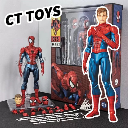 Ct Toys Spiderman Figure Mafex 075 The Anazing Spider-Man Comic Ver Mafex 185 Anime Action Figure  Model Doll Customized Toys