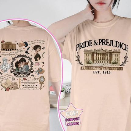 Pride and Prejudice Quotes Shirt Romance Novels Gift Shirt Pemberley Shirt Bookworm Gift Book Lover Shirt Jane Austen Shirt