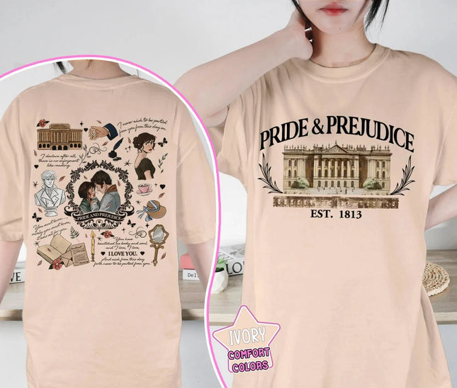 Pride and Prejudice Quotes Shirt Romance Novels Gift Shirt Pemberley Shirt Bookworm Gift Book Lover Shirt Jane Austen Shirt