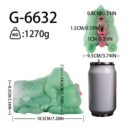 ORALSX Soft Silicone Male Masturbator with 3D Textured Realistic Animal Vagina Pocket Pussy Dual Tunnels For Man Penis Training