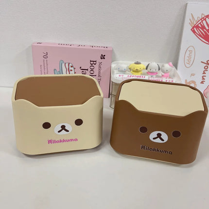 Cartoon Rilakkuma Storage Basket Garbage Desktop Storage Box Desktop Organizing Box Desktop Cartoon Organizing Box Cute Gifts