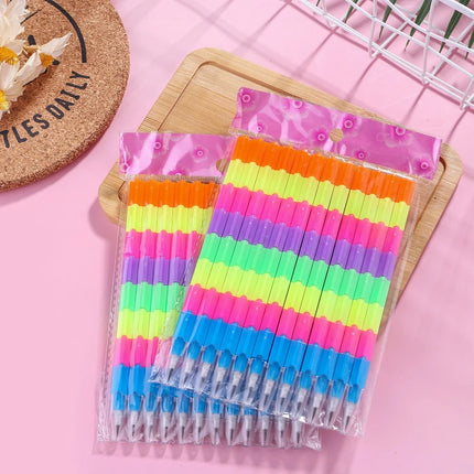 Gift Creative Rainbow Multifunctional Building Block Changing and Deformable 8 Section Pencil Student Prize Stationery Wholesale