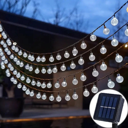 Solar Bubble Ball Light String Crystal Ball Solar Light with 8 Functions 200LEDs Christmas Halloween Festival Decorations