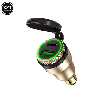 Motorcycle Waterproof Charger 30W QC3.0 USB C-Type PD Power Adapter Hella DIN Plug Socket Quick Charger for BMW Ducati Triumph