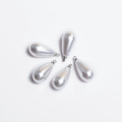 5Pcs/bag 10/14/16/18mm White Imitation Pearl Water Drop Pendant DIY Earrings Necklace Bracelet Brooch Jewelry Makings