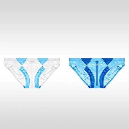 Ultra-thin Breathable Japanese-Style Transparent Sexy Men's Underwear Triangle Briefs With Smooth Ice Silk And Low Waistline