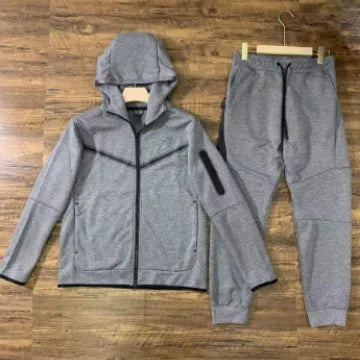 Men Knit Zip Hoodie Pants Set Sports - Windproof Cotton Casual / Ensemble Homme Hoodie Zip Pantalon - Coupe-Vent Coton
