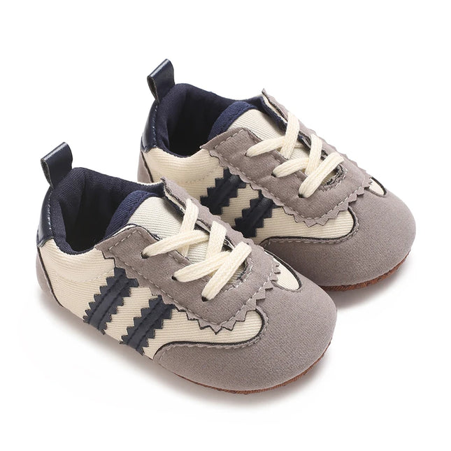 Fashion color blocking casual shoes Baby First Walkers 0-18M newborn children's canvas sports shoes soft soled baby shoes