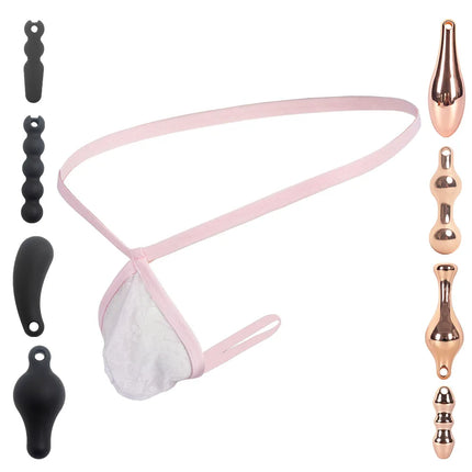 YWZAO Anus Gay Plug Men's Dildo Ass Underwear Briefs Toys Lingerie Thongs Butt Panties Sexy Adult Anal Fisting N21 Combination