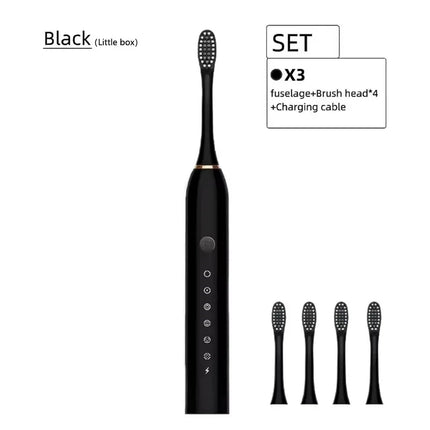 Electric Ultrasonic Toothbrush with Six Speed Modes Soft Bristles USB Charging Waterproof Adult Tooth Cleaner for Home Use Coupl