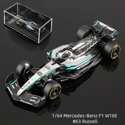 Bburago 1:64 2025 F1 With Dust Cover Alloy Car Model Formula Racing Die Cast Toy SF25 RB21 W16 MCL39