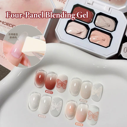 4 Colors Nude Painting Gel Drawing Gel Palette French Nail Polish UV Gel Nail Salon Holographic Manicure Nail Art Tool