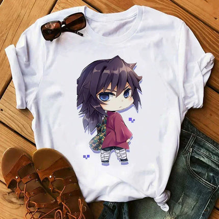 Kimetsu No Yaiba Kamado Nezuko Graphic Print T-shirt Women Harajuku Aesthetic White Tops Tshirt 2021 Japan Style Female T Shirt