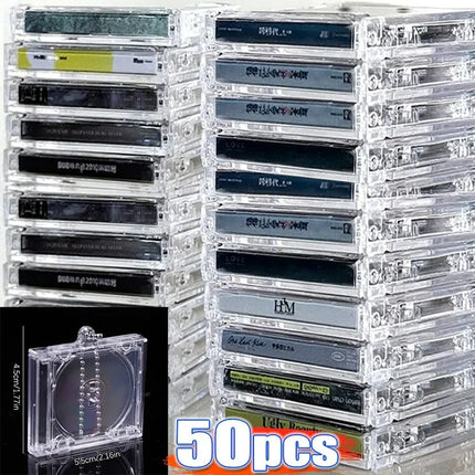 1/50pcs Clear Peripheral Commemorative Album Blank Mini CD Case Pendant For DIY Keychains Backpack Hanging Decoration Keyrings