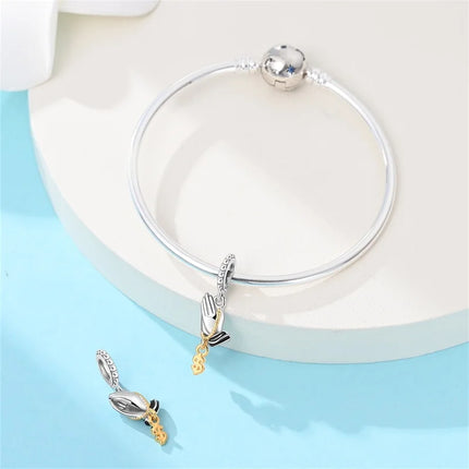 Lucky 925 Sterling Silver Money Tree Lucky Cat God of Wealth Dollar Treasure Charm Fit DIY Bracelet Necklace Good Luck Wish Gift