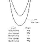 1.7mm-Silver / 60cm