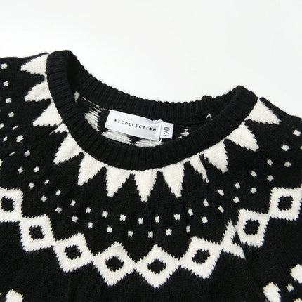 Kids Clothes Knitted Sweater O-Neck Girls Boys Baby Knitted Tops Children Brother Sister Holiday Clothing