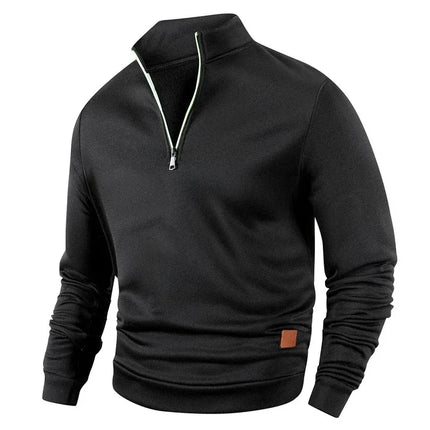 Animal Game Men's Half Zipper Sweatshirts Long Sleeve Solid Pullover Turtleneck Streetwear Warm Jacket Sport Coats Outerwear