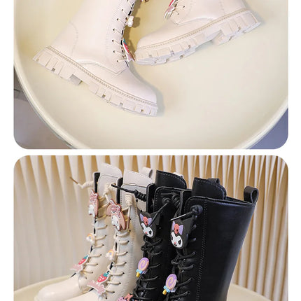 Sanrio Kuromi My Melody Girl boots Children's shoes autumn and winter cartoon Y2K kawalii fashion be all-match gift soft