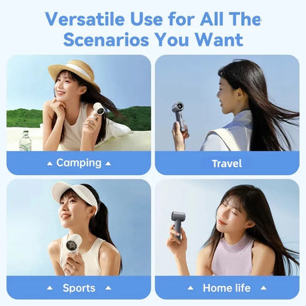 MUXNW Mini Handheld Fan 17000RPM Turbo Fan 100 Speed Settings Digital Display Rechargeable Portable Fan