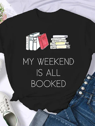 Coffee Books Brown books American retro T-shirt woman round neck half sleeve T-shirt printed T-shirt top woman oversized