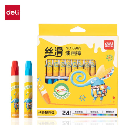 Deli 6961-6964 Oil Pastels 12-36 Colors Soft Wax Crayons EU US Certified Art Painting Pencils for Creative Drawing & Coloring
