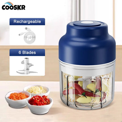 Electric Garlic Chopper Food Chopper Mini Garlic Press Chopper Rechargeable Meat Grinder 320ml Portable Garlic Chopper Blender