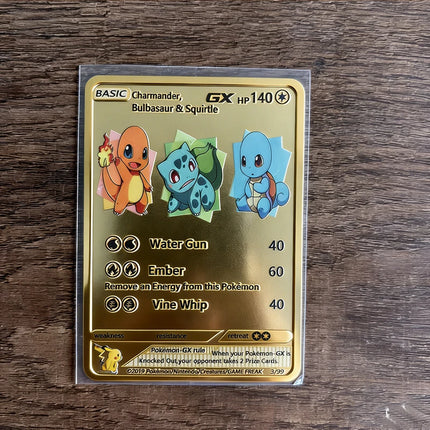 Charizard Theme Metal Collectible Cards Arceus Mewtwo.Super Lehiram ，6Pcs Gold Foil Fan Art Trading Cards Collection Toy Gift