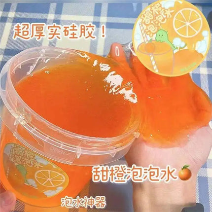 Fanfan Slime Large Bucket, Bubbly Non-Sticky Slime, Large Capacity Soft Stretchy Fake Water Jelly, Diy Craft Toy For Hobby Lover