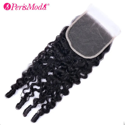 PerisModa Burmese Curly Lace Closure 4x4 Brown Lace 5x5 HD Transparent Lace Swiss Lace Natural Color Human Hair With Pre Plucked