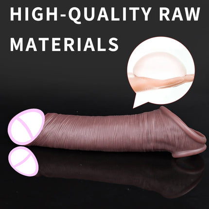Silicone Peni Sleeve Realistic Penis Enlarger Sleeve Male Dildo Sleeve with Cock Ring Men Penis Cover Prolong ejaculati Sex Toys
