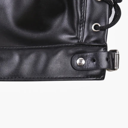 PU Leather Bondage Mask Full Head Hood Blindfold BDSM Fetish Roleplay Slave Harness Sexy Adult Sex Toys for Women Men Couples