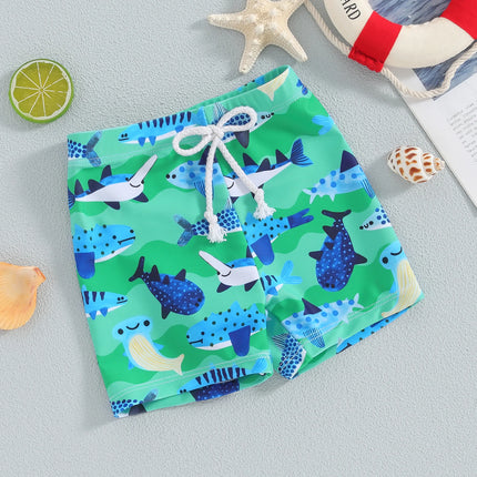 Kids Baby Boys Swim Trunks Novelty Shark Print Elastic Waist Swim Shorts Children Boys Bathing Suit Swimsuit Bottoms Swimwear