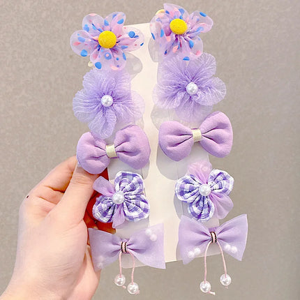 1 Set Children Cute Cartoon Flower Fruit Rubber Bands Hairpins Girls Lovely Hair Clips Kids Hair Bands Hair Accessories Gift