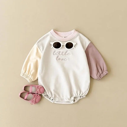2024 Newborn Baby Romper Cotton Casual Boys Girls Jumpsuit Spring New Color Block Pullover Button Children Clothing 0-18M