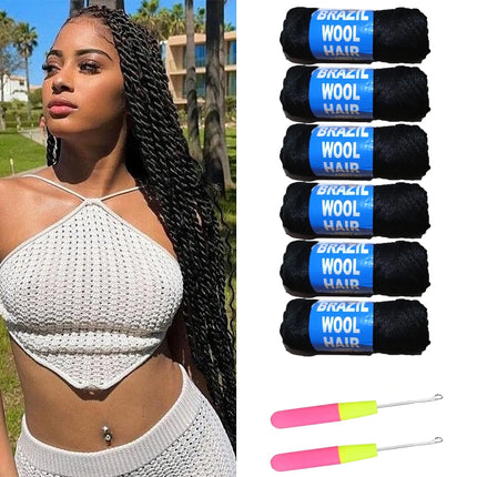 4/5/6pcs Super Soft Black Jumbo Crochet synthetic Hair Braids, Hand & Machine Made,with Pink Crochet Hook Included