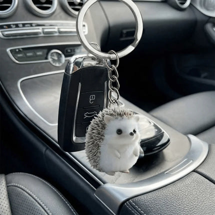 Keyring Mini Cat Acrylic Pendant 2D Cute Cat Keychain Decoration Hedgehog Hanging Ornament Jewelry Gift